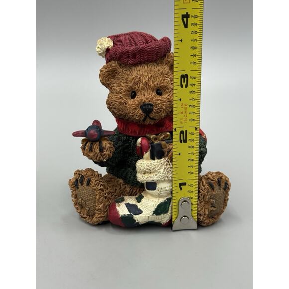 Heart Patch Place Bear W/ Christmas Stocking Toy Plane First Edition 1996 Figure - Picture 6 of 11